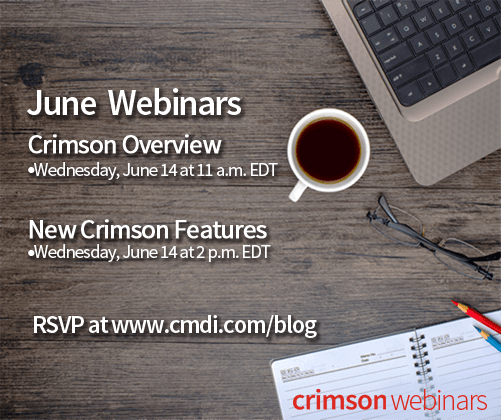 Crimson Webinars in June 2017 | CMDI.com