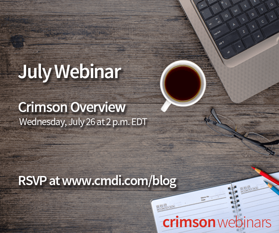 Crimson Webinars July 2017 | CMDI.com