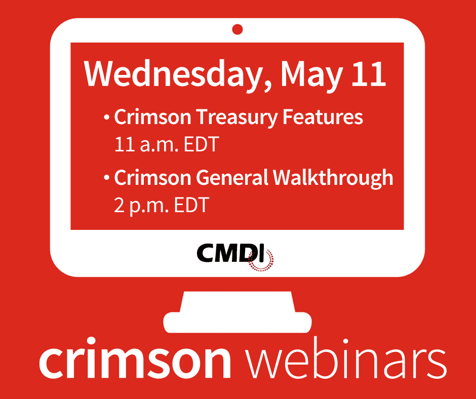 Crimson Webinar in May 2016 | CMDI.com