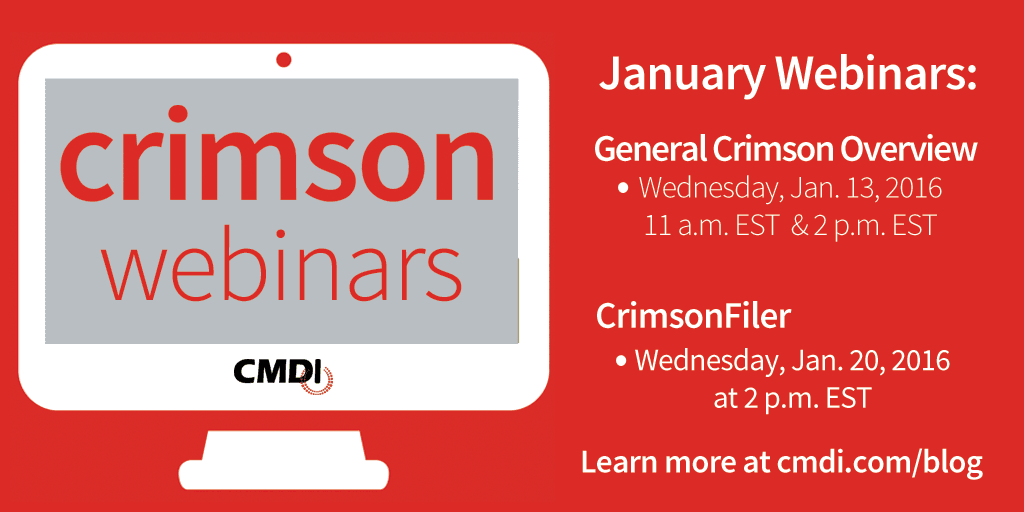 January 2016 Crimson Webinar | CMDI.com