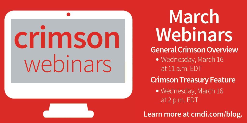 March 2016 Crimson Webinars | CMDI.com